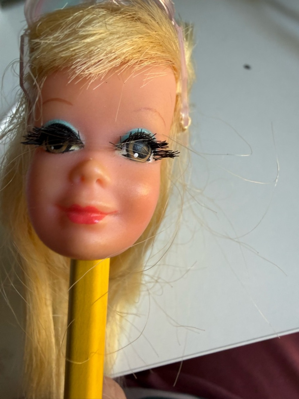 Head Only Barbie Talking P.J. +
Sunglasses Blonde Vintage Barbie
Doll 1968